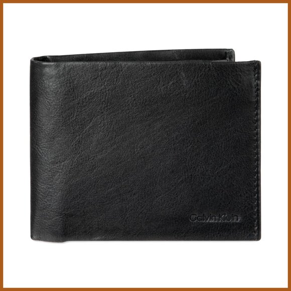 Full Grain Leather RFID Minimalist Bifold Wallet with ID Window